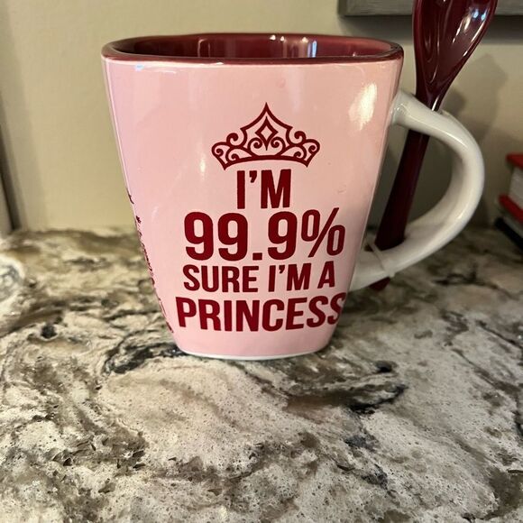 NEW Disney ‘I’m 99.9% Sure I’m a Princess’ Mug w Spoon, Jerry Leigh Design - Picture 6 of 9